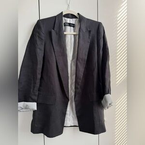 Zara Charcoal Blazer with Striped Cuffs